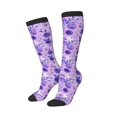 thumbnail image 1 of Lsque Violet Printed Crew Socks Men's Women's LightWeight Thin Casual Calf Socks ,Knee High Socks,Cotton Socks, 1 of 9