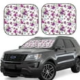 thumbnail image 1 of Lsque Violets Flowers 2 PCS Windshield Sun Shade | CarFoldable Window Covers | Car Accessories Reflect UV for Universal Cars SUV Truck | Medium, 1 of 7