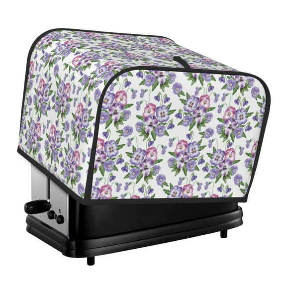 Lsque Violets Flowers Print 4 Slice Toaster Cover , Kitchen Appliance Dustproof Protector , Toaster Protector Dustproof Kitchen Appliance Cover