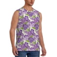 thumbnail image 1 of Lsque Violets Flowers Print Men's Cotton Blend Sleeveless Muscle Shirts (S-3XL)- Moisture Wicking, Odor Protection, UPF 30+,Large, 1 of 8