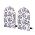 thumbnail image 1 of Lsque Violets Flowers Printed Wood Bookends,Non-Skid Bookend for Shelves,Heavy Duty Support Bookends,Non-Slip Foam Pads for Office, Home, and Library,1 Pair, 1 of 8
