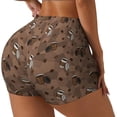 thumbnail image 1 of Lsque Warm Coffee Pattern Pattern High Waisted Biker Shorts for Women-Tummy Control Fitness Athletic Workout Running Yoga Gym Shorts,Moisture-Wicking-Large, 1 of 9