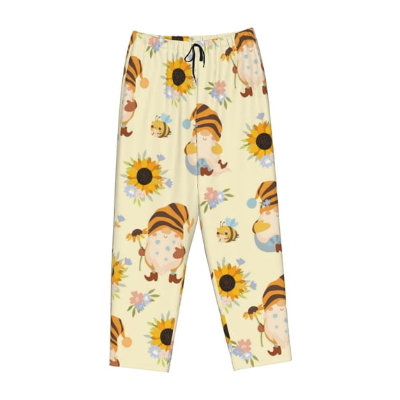 Lsque Watercolor Bee Honey Honeycomb Bee Print Women's Pajama Pants, Lounge Pant - Comfortable Home Wear,Elastic Waistband, Stylish Design-Small