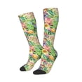 thumbnail image 1 of Lsque Watercolor Blooming Cactus Printed Crew Socks Men's Women's LightWeight Thin Casual Calf Socks ,Knee High Socks,Cotton Socks, 1 of 9
