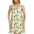 thumbnail image 1 of Lsque Watercolor Bright Sunflowers Pattern Summer Dresses for Women – Sleeveless T-Shirt Swing Sundress, Perfect for the Beach and Casual Days, 1 of 7