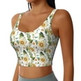 thumbnail image 1 of Lsque Watercolor Bright Sunflowers Printed Women'S Sports Bra, Compression, Moisture Wicking, High-Impact Sports Bra For Women,Supportive sports bra-Medium, 1 of 9