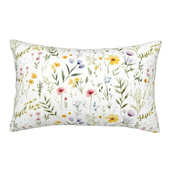 Lsque Watercolor Floral A Pattern Pillow Case – Soft & Cozy Throw Pillow Cover, Hypoallergenic Cushion Case for Sleeping Women with Envelope Closure-16"x24"