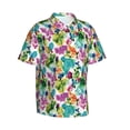 thumbnail image 1 of Lsque Watercolor Flowers pattern Hawaiian Shirt for Men, Unisex Summer Beach Casual Short Sleeve Button Down Shirts-, 1 of 9