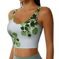thumbnail image 1 of Lsque Watercolor Green Leaves Printed Women'S Sports Bra, Compression, Moisture Wicking, High-Impact Sports Bra For Women,Supportive sports bra-X-Large, 1 of 9