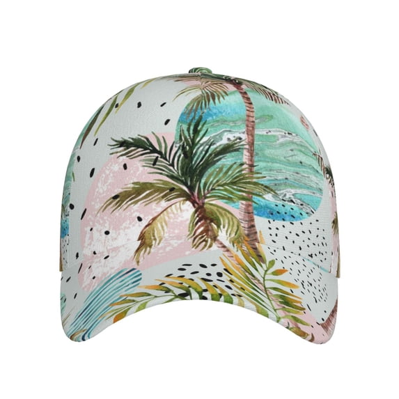 Lsque Watercolor Palm Tree Baseball Cap Trucker Low Profile Hat Golf Dad Hat Adjustable Original Classic Unconstructed Plain Cap Men Women