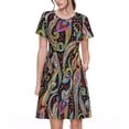 thumbnail image 1 of Lsque Watercolor Romantic Paisley Print Women's Casual Dress T-Shirt Summer Short Sleeve Scoop Neck Swing Dresses, 1 of 6