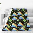 thumbnail image 1 of Lsque Watercolor St Patrick Day Pattern Fuzzy Fleece Throw Blanket Extra Large,Super Soft,Fluffy and Warm Blankets for Couch,Bed,All Season Use-40"x30", 1 of 7