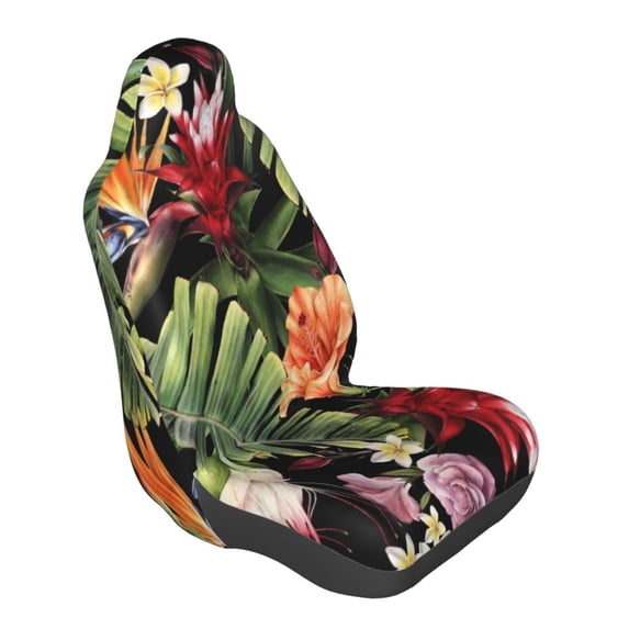 Lsque Watercolor Tropical Flowers Pattern Car Seat Covers for Front Seats , Waterproof Seat Covers for Cars, Sporty Front Seat Covers,Car Seat Cover Protector Front Seats