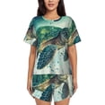 thumbnail image 1 of Lsque Watercolor Turtle1 Women's Short-Sleeved Pajama Set - 2 Piece Soft and Lightweight Sleepwear Set-, 1 of 9