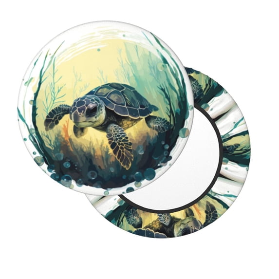 Lsque Watercolor Turtle3 Round Bar chair cushion covers Velvet Fabric Premium Comfort Protects from Scratches and Stains for 14-17 Inch Chair- 13 inch