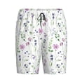 thumbnail image 1 of Lsque Watercolor Wildflower Mens Sleep Pajama Shorts,Short Pajama Pants, Cotton Ultra-Soft Knit-X-Large, 1 of 9