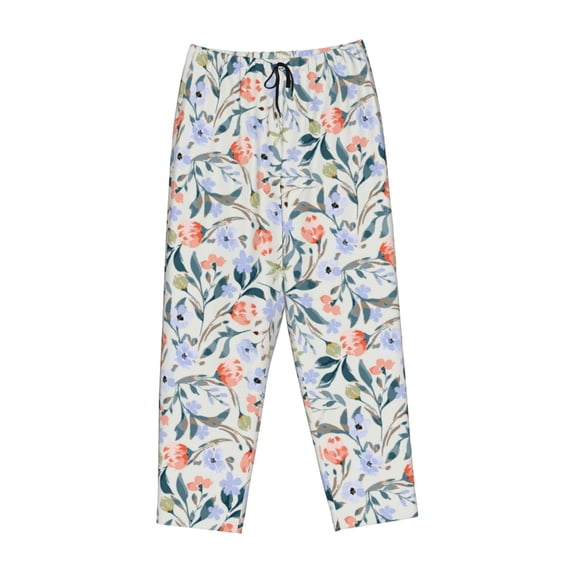 Lsque Watercolor Wildflowers 1 Print Women's Pajama Pants, Lounge Pant - Comfortable Home Wear,Elastic Waistband, Stylish Design-Small