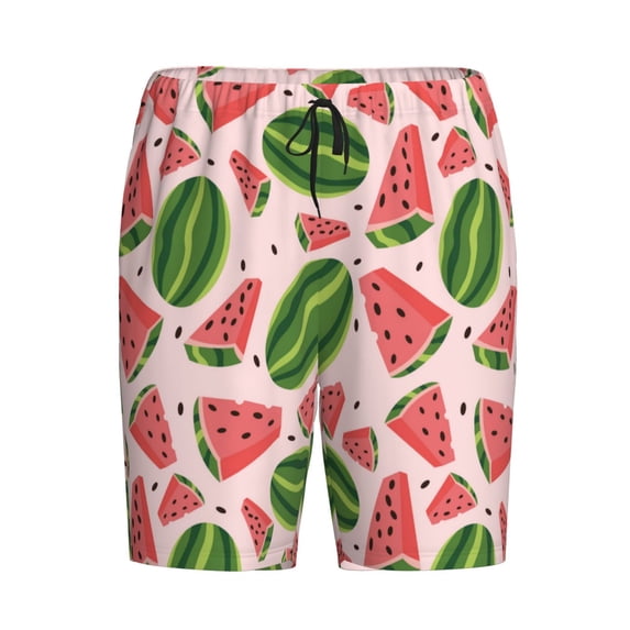 Lsque Watermelon Mens Sleep Pajama Shorts,Short Pajama Pants, Cotton Ultra-Soft Knit-Medium