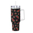 thumbnail image 1 of Lsque Watermelon Pattern 40 OZ Ice Bully Cup with Handle and Straw, Double Wall Stainless Steel Tumbler Travel Coffee Cup with Lid for Christmas Present, 1 of 8