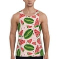 thumbnail image 1 of Lsque Watermelon Pattern Mens Tank Tops Muscle Athletic Quick Dry Sleeveless Workout Fitness T Shirts Beach Tank Top, Loose-fit Sleeveless Shirt for Men-4X-Large, 1 of 7