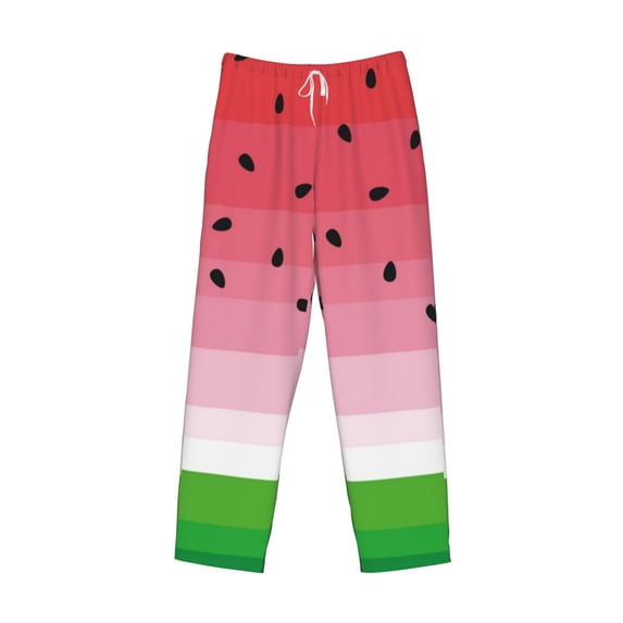 Lsque Watermelon Print Men's Pajama Pants, Lounge Pant - Comfortable Home Wear,Elastic Waistband, Stylish Design-Large