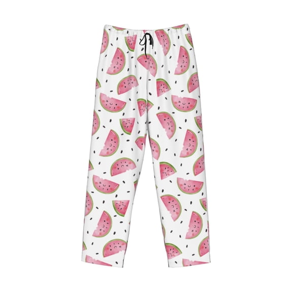 Lsque Watermelon Print Men's Pajama Pants, Lounge Pant - Comfortable Home Wear,Elastic Waistband, Stylish Design-Medium