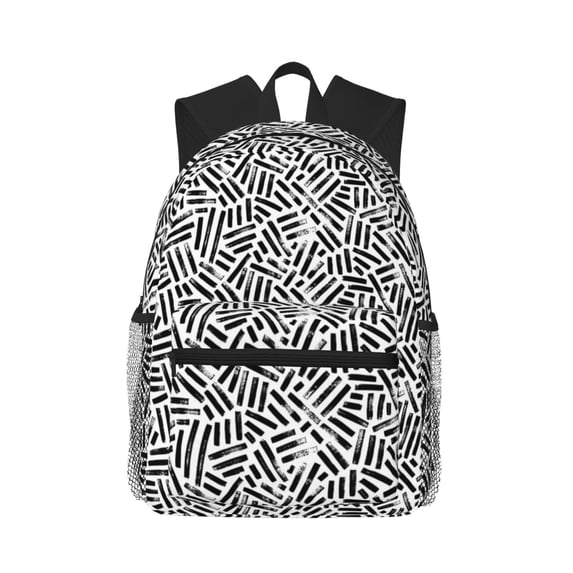 Lsque Weave Geometric Classic Casual Backpack - Large Capacity Water-Resistant Backpack for School, Work, Travel, and Outdoor Activities