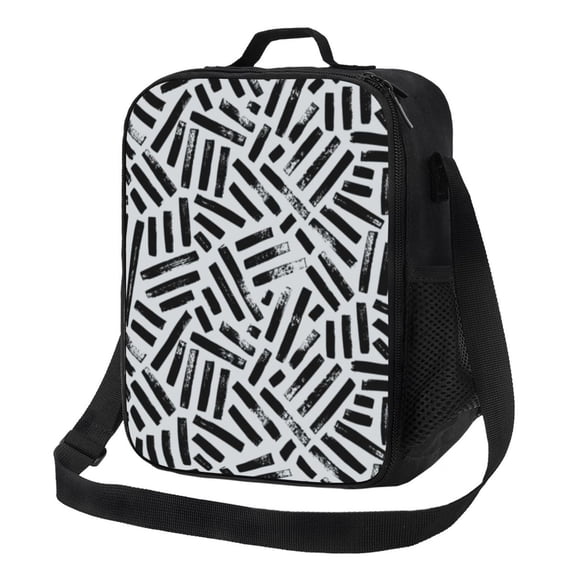 Lsque Weave Geometric Lunch Bag Lunch Box for Women Men Reusable Insulated Lunch Tote Bag,Leakproof Thermal Cooler Sack Food Handbags Case High Capacity