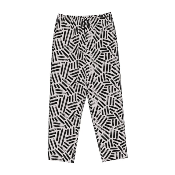 Lsque Weave Geometric Print Women's Pajama Pants, Lounge Pant - Comfortable Home Wear,Elastic Waistband, Stylish Design-Medium