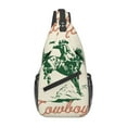 thumbnail image 1 of Lsque West Cowboys Pattern Cross Chest Bag Diagonally – Premium Durable Front Chest Sling with Adjustable Padded Strap, High-Capacity Storage, 1 of 8