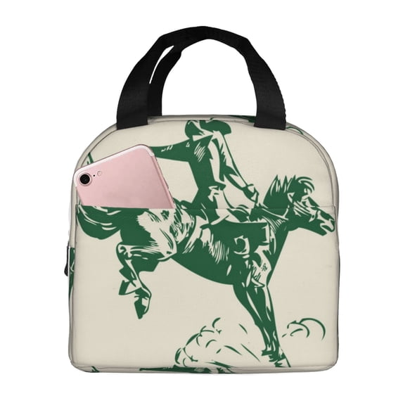Lsque West Cowboys Pattern Lunch Bag Women/Men Insulated Lunch Box,Small Leakproof Cooler Food Lunch Containers Reusable High Capacity Lunch Tote Bags