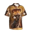 thumbnail image 1 of Lsque Western Cowboy Guinea Pig pattern Hawaiian Shirt for Men, Unisex Summer Beach Casual Short Sleeve Button Down Shirts-Small, 1 of 9