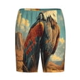 thumbnail image 1 of Lsque Western Desert Cactus Bald Eagle Mens Sleep Pajama Shorts,Short Pajama Pants, Cotton Ultra-Soft Knit-3X-Large, 1 of 9