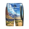 thumbnail image 1 of Lsque Western Desert Cactus Mens Sleep Pajama Shorts,Short Pajama Pants, Cotton Ultra-Soft Knit-Large, 1 of 9