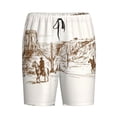 thumbnail image 1 of Lsque Western Desert Cowboys Mens Sleep Pajama Shorts,Short Pajama Pants, Cotton Ultra-Soft Knit-X-Large, 1 of 9