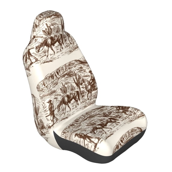 Lsque Western Desert Cowboys2 Pattern Car Seat Covers for Front Seats , Waterproof Seat Covers for Cars, Sporty Front Seat Covers,Car Seat Cover Protector Front Seats