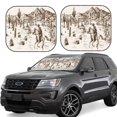 thumbnail image 1 of Lsque Western Desert Cowboys3 2 PCS Windshield Sun Shade | CarFoldable Window Covers | Car Accessories Reflect UV for Universal Cars SUV Truck | Medium, 1 of 7