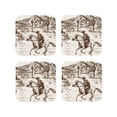 thumbnail image 1 of Lsque Western Desert Cowboys3 Pattern 4" Drink Coasters Set of 4, PVC Leather Absorbent Coasters, Table Coaster Set Decorative Coffee Cup Coasters Housewarming Gift -Square, 1 of 6