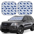 thumbnail image 1 of Lsque Whale 2 PCS Windshield Sun Shade | CarFoldable Window Covers | Car Accessories Reflect UV for Universal Cars SUV Truck | Medium, 1 of 7
