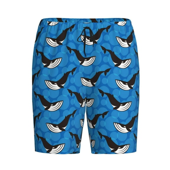 Lsque Whale And Sea Mens Sleep Pajama Shorts,Short Pajama Pants, Cotton Ultra-Soft Knit-Small