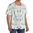 thumbnail image 1 of Lsque Whale And Turtle print Men's Cuban Collar Short Sleeve Shirt Summer Beachwear Casual Button Down Fashionable Vacation Leisure Shirt-Large, 1 of 7