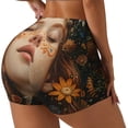 thumbnail image 1 of Lsque Whimsical Flower Crown Maiden Pattern High Waisted Biker Shorts for Women-Tummy Control Fitness Athletic Workout Running Yoga Gym Shorts,Moisture-Wicking-Large, 1 of 9