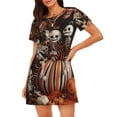 thumbnail image 1 of Lsque Whimsical Halloween Skeletons Pattern Nightgowns for Women Sleep Shirts Short Sleeve Nightshirt Pullover Nightdress Soft Sleepwear Relaxed Fit Nightdress, 1 of 6