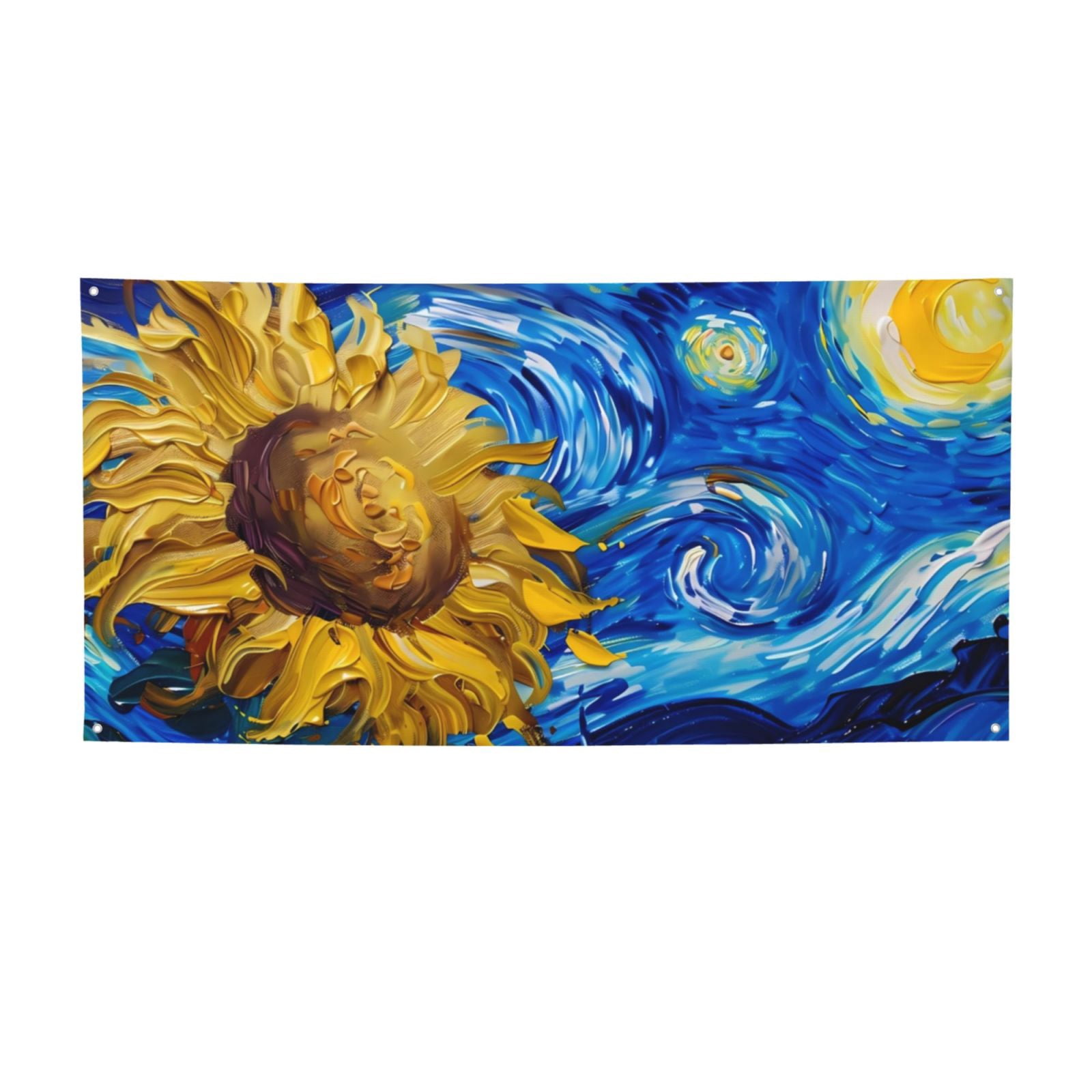 Sunflower Banner Pattern Lsque Whimsical Sunflowers Night Sky Pattern Party Banner, Festive ...