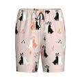 thumbnail image 1 of Lsque White And Black Rabbit Mens Sleep Pajama Shorts,Short Pajama Pants, Cotton Ultra-Soft Knit-X-Large, 1 of 9