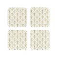 thumbnail image 1 of Lsque White And Gold Geometry Pattern 4" Drink Coasters Set of 4, PVC Leather Absorbent Coasters, Table Coaster Set Decorative Coffee Cup Coasters Housewarming Gift -Square, 1 of 6