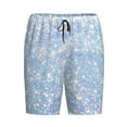 thumbnail image 1 of Lsque White Bule Glitter Mens Sleep Pajama Shorts,Short Pajama Pants, Cotton Ultra-Soft Knit-3X-Large, 1 of 9