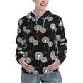 thumbnail image 1 of Lsque White Flower Dandelion Pattern Casual Women's Hoodie,Hooded Sweatshirt with Kangaroo Pocket,Pullover Hoodie with Eye-catching Drawstrings-XX-Large, 1 of 7