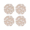 thumbnail image 1 of Lsque White Goose Pattern 4" Drink Coasters Set of 4, PVC Leather Absorbent Coasters, Table Coaster Set Decorative Coffee Cup Coasters Housewarming Gift -Octagon, 1 of 6