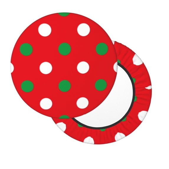 Lsque White and Green Polka Dot Round Bar chair cushion covers Velvet Fabric Premium Comfort Protects from Scratches and Stains for 14-17 Inch Chair- 13 inch